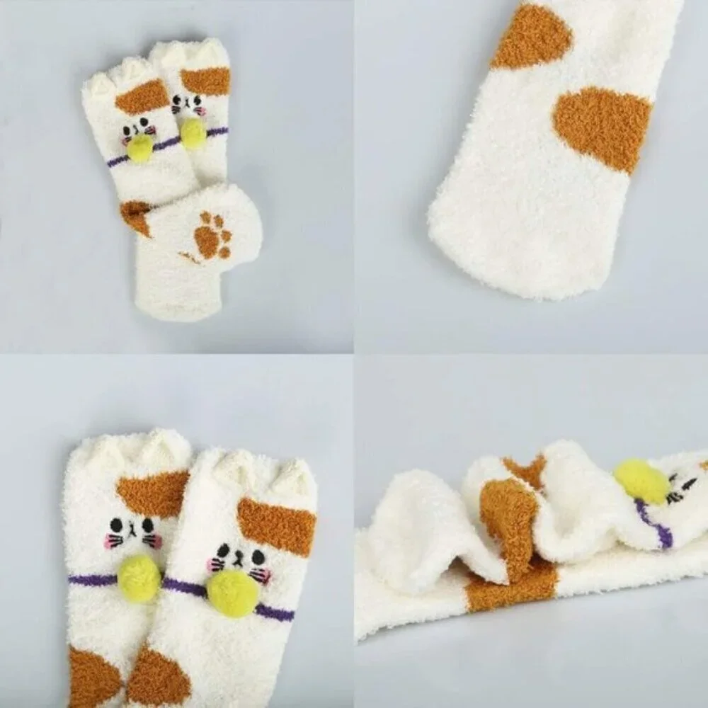 Loritta Women’s Fuzzy Socks 3-Pair Soft Cozy Warm Cute Animal Sleep Socks